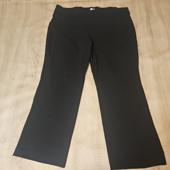 Avenue Plus Size 22 Average Black Elastic Waist Pants Office Work Stretch - Picture 1 of 7